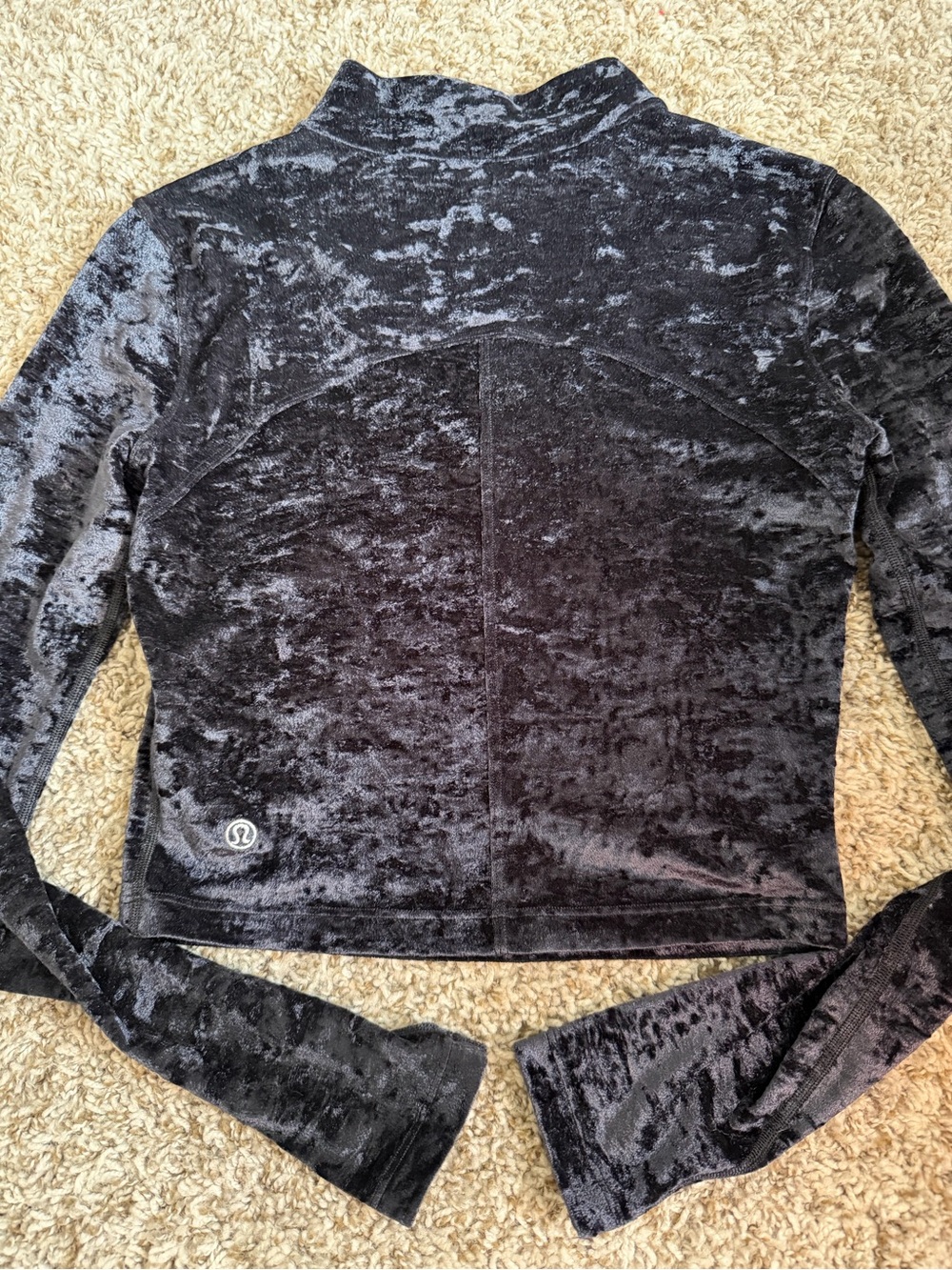 Lululemon All Aligned Mock Neck Long Sleeve Crushed Velvet top size 2